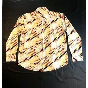 DANIEL ELLISSA - Abstract Men's XL Shirt 171/2 Neck Button Front Spread Collar